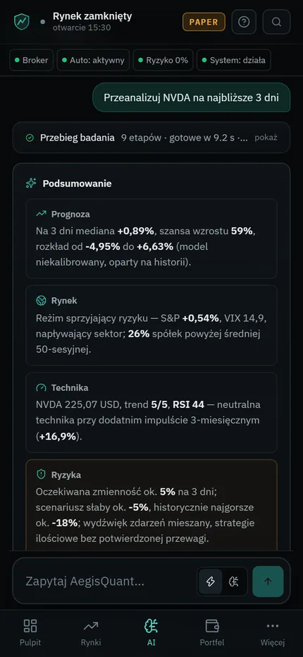 Aegis AI Chat auf dem Smartphone